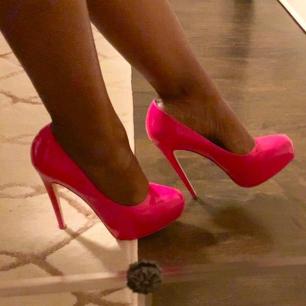 Brian Atwood Platform Stilettos in hot pink